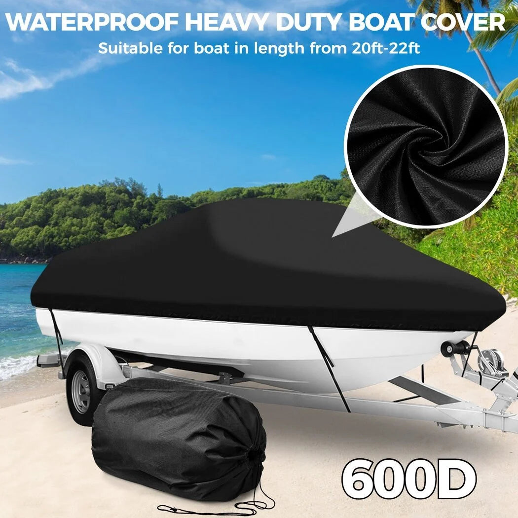 Boat Cover for V-Hull Runabouts Outboards and I/O Bass Boats, Fits up to 20-22ft I9108