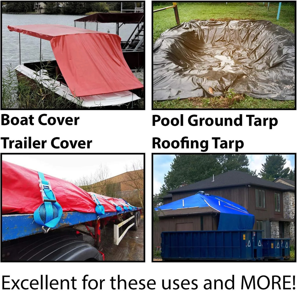 20 x 20 Feet Red Waterproof PVC Vinyl Tent Tarp F524368