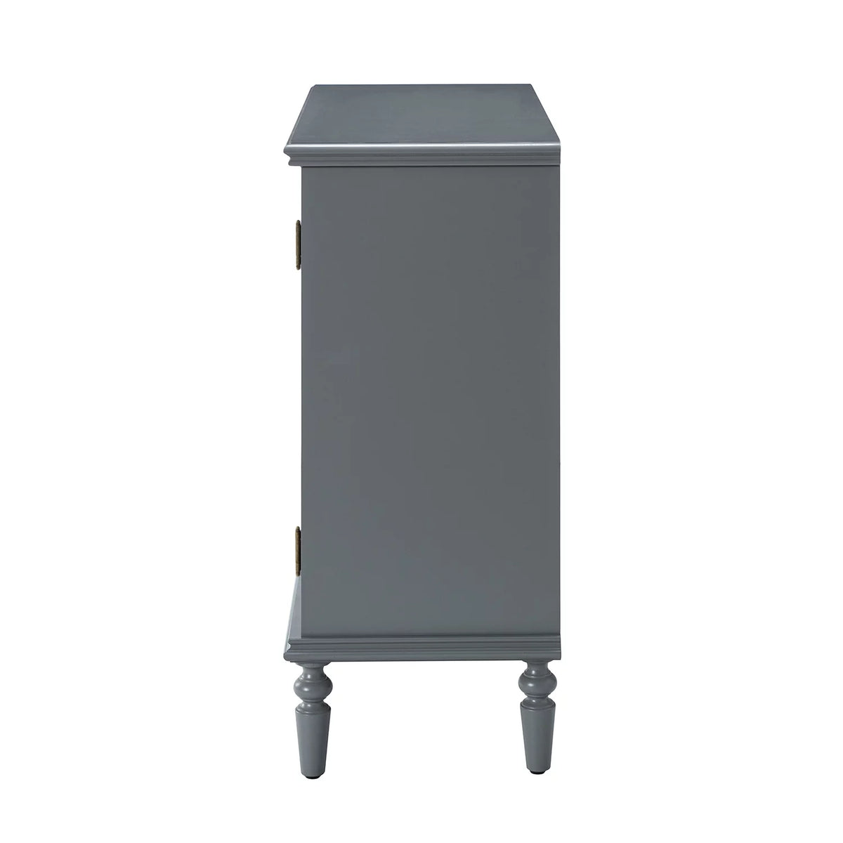 32" Tall 2-Door Accent Storage Cabinet with Floral Design, Gray I39518