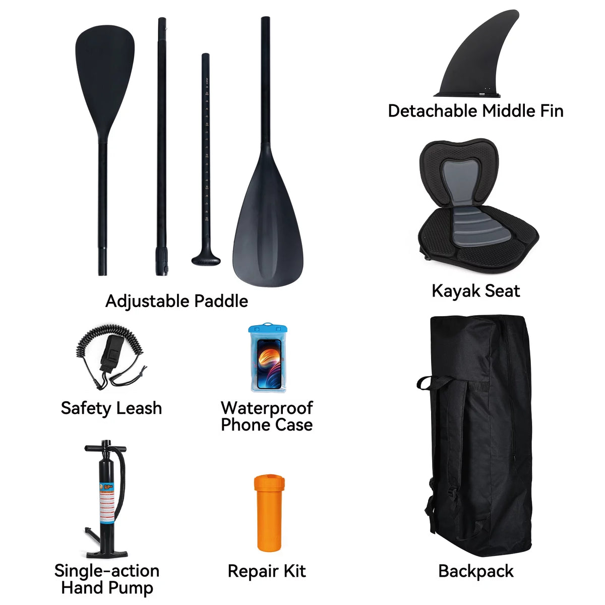 11 Ft Inflatable Stand Up Paddle Board and Sit-on Kayak Set K720