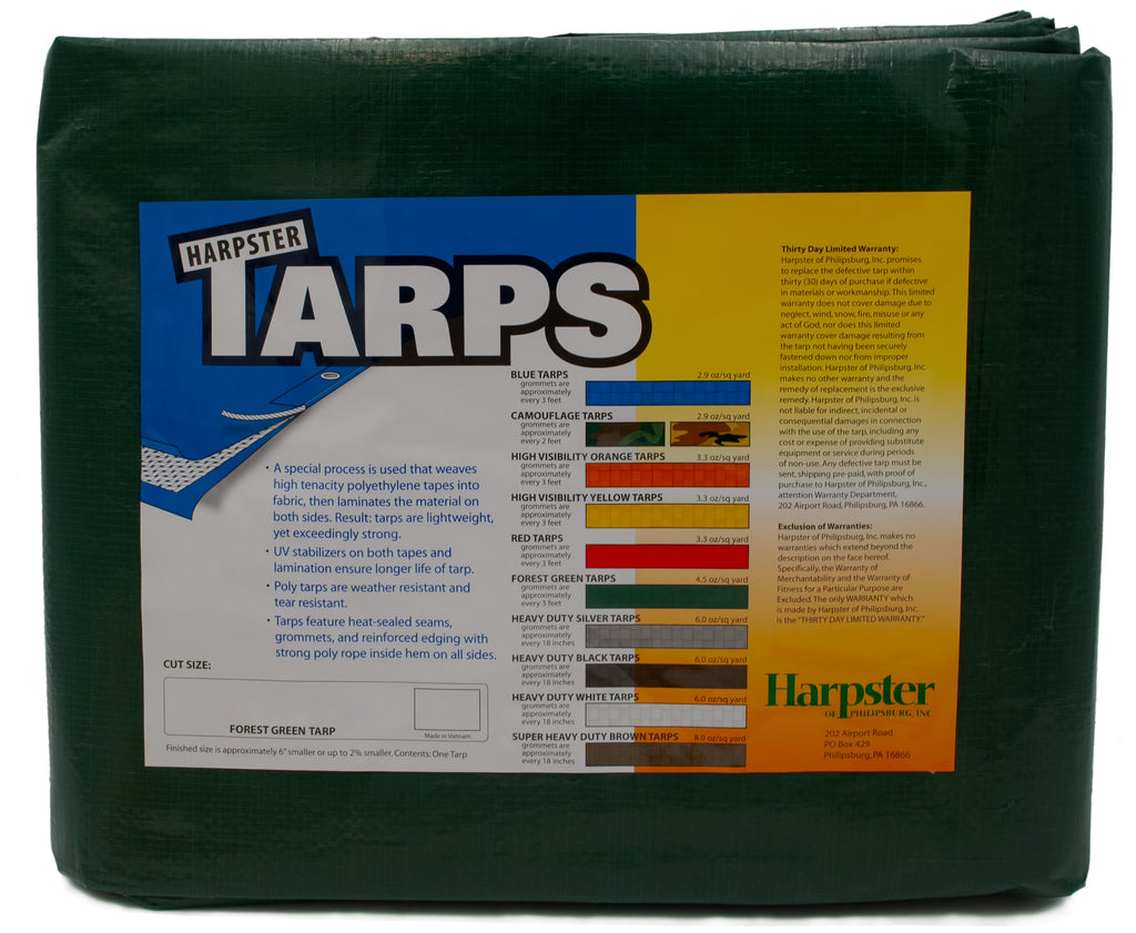 Forest Green 20 Ft. x 20 Ft. Medium Duty Poly Tarp S3611