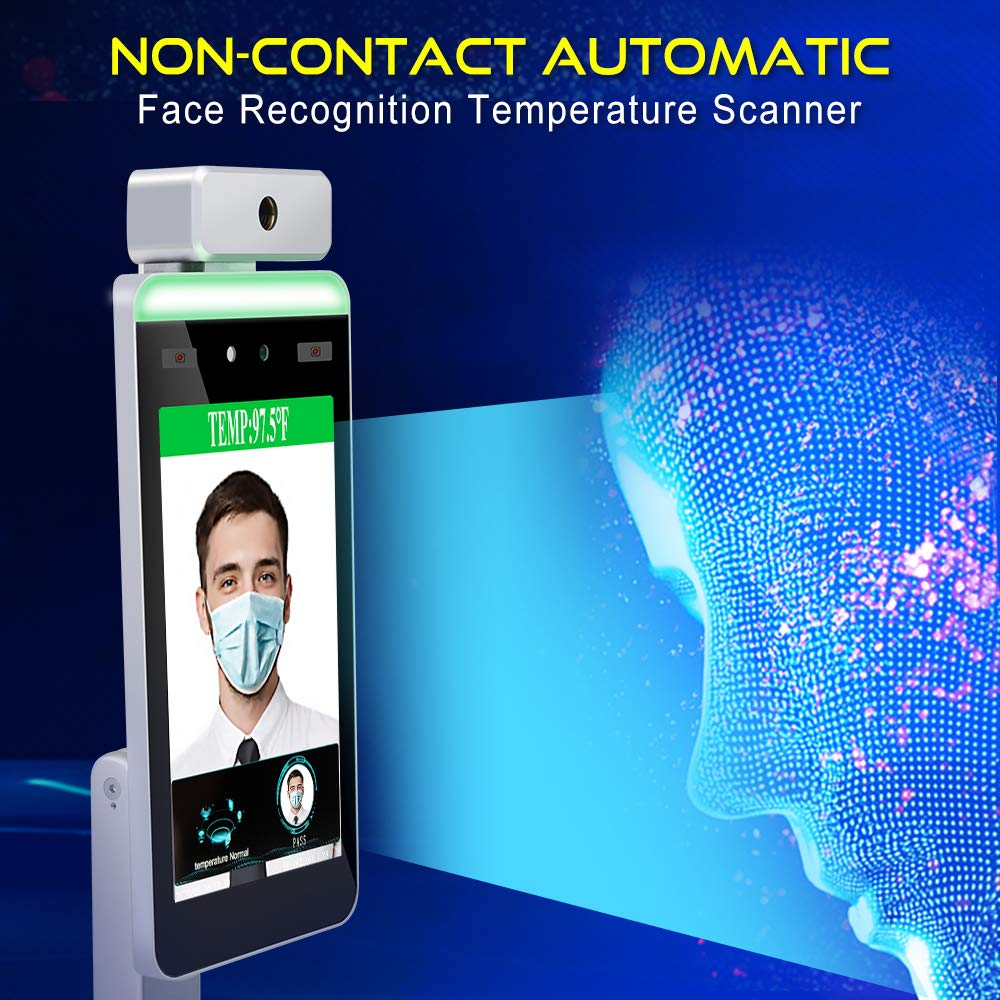 Face Recognition Temperature Measurement System Infrared Body Temperature Kiosk Thermal Scanner Access Control Punch Card Machine D190686