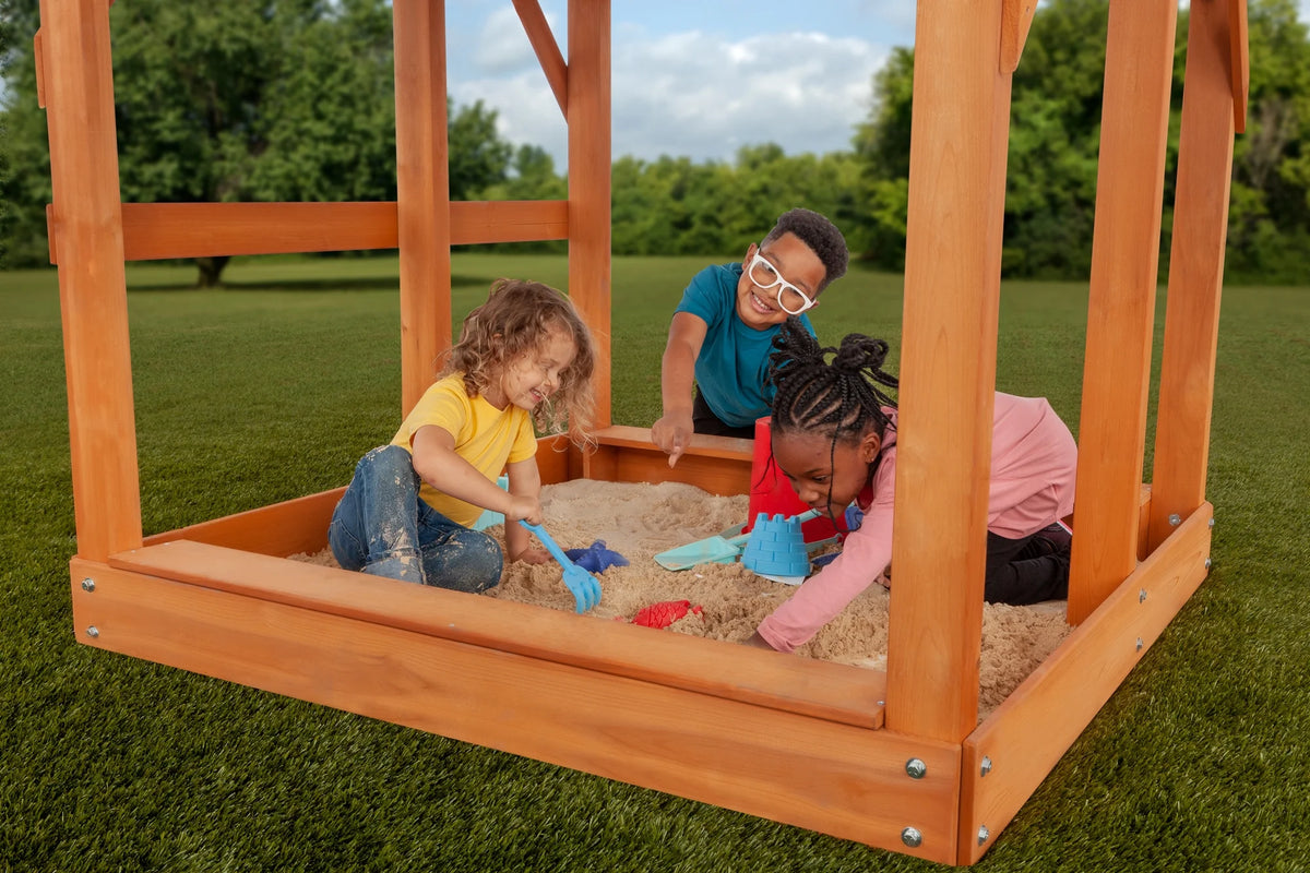 Wooden Playset with Slide and Swing W560063