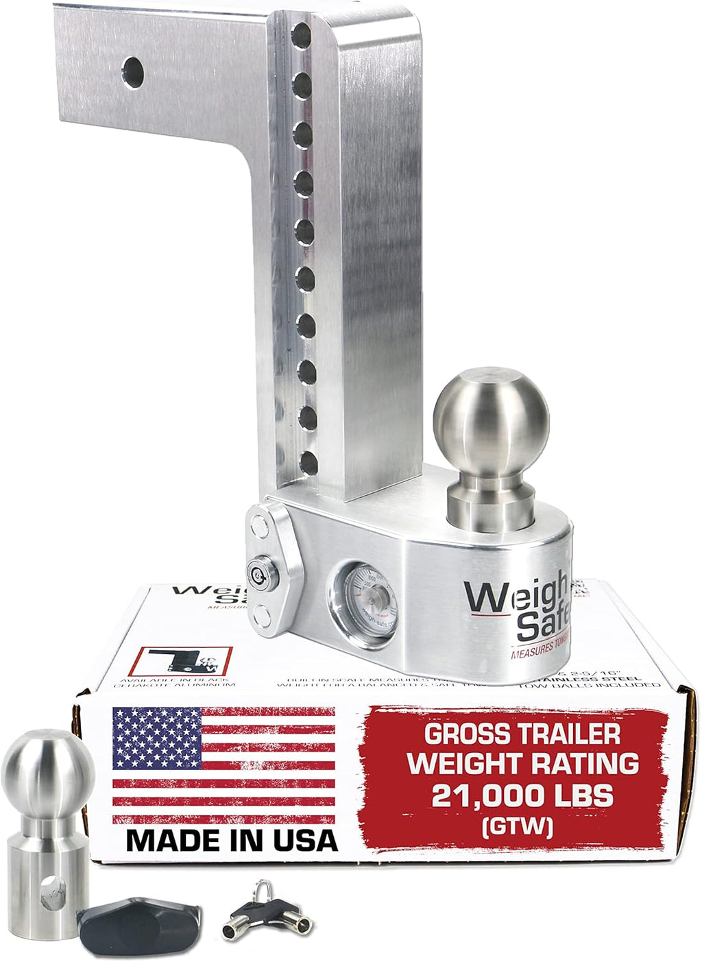 Aluminum Adjustable 6" Drop Stainless Steel Balls for 3" Receiver E1350