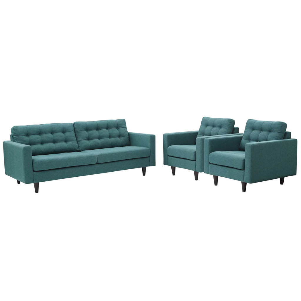 Fabric Aqua Blue Armchair and Sofa Set J956617