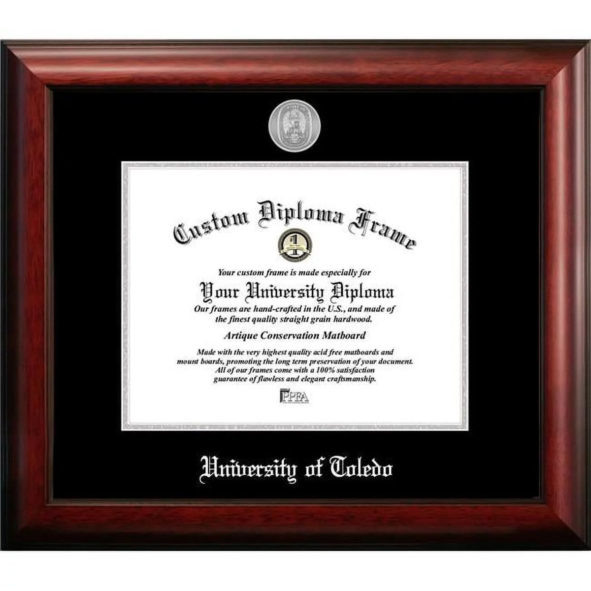 University of Toledo Silver Embossed Diploma Frame U98047