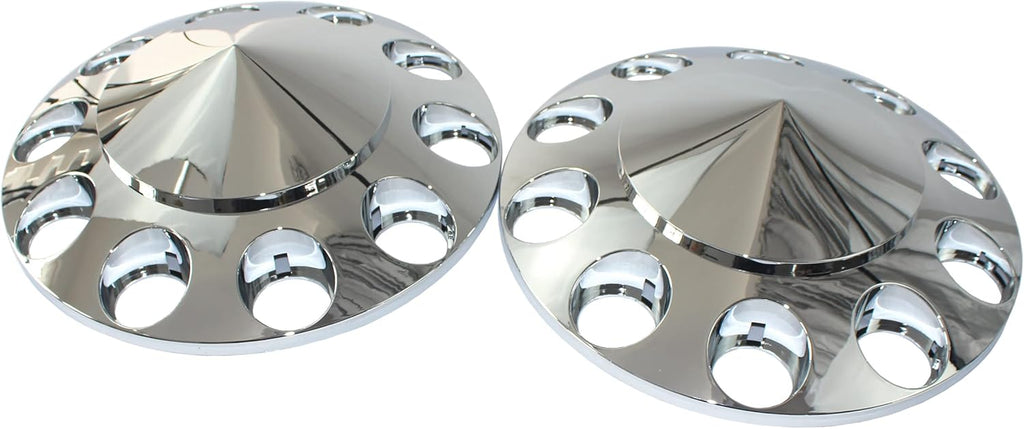 Chrome ABS 33 mm Thread-On Spiked Axle Cover Combo Kit with Removable Hub Caps and Lug Nut Covers Z789
