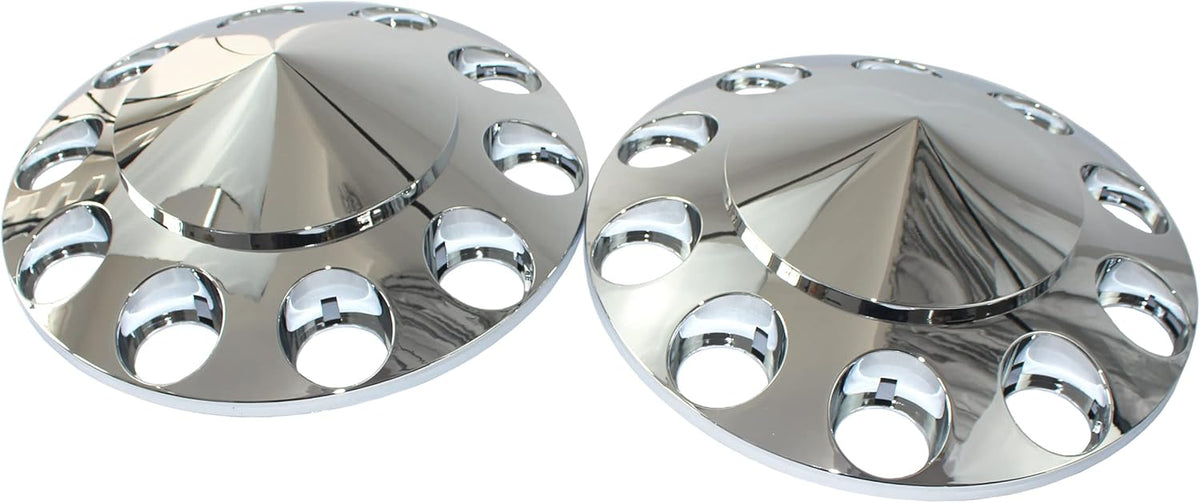 Chrome ABS 33 mm Thread-On Spiked Axle Cover Combo Kit with Removable Hub Caps and Lug Nut Covers Z789