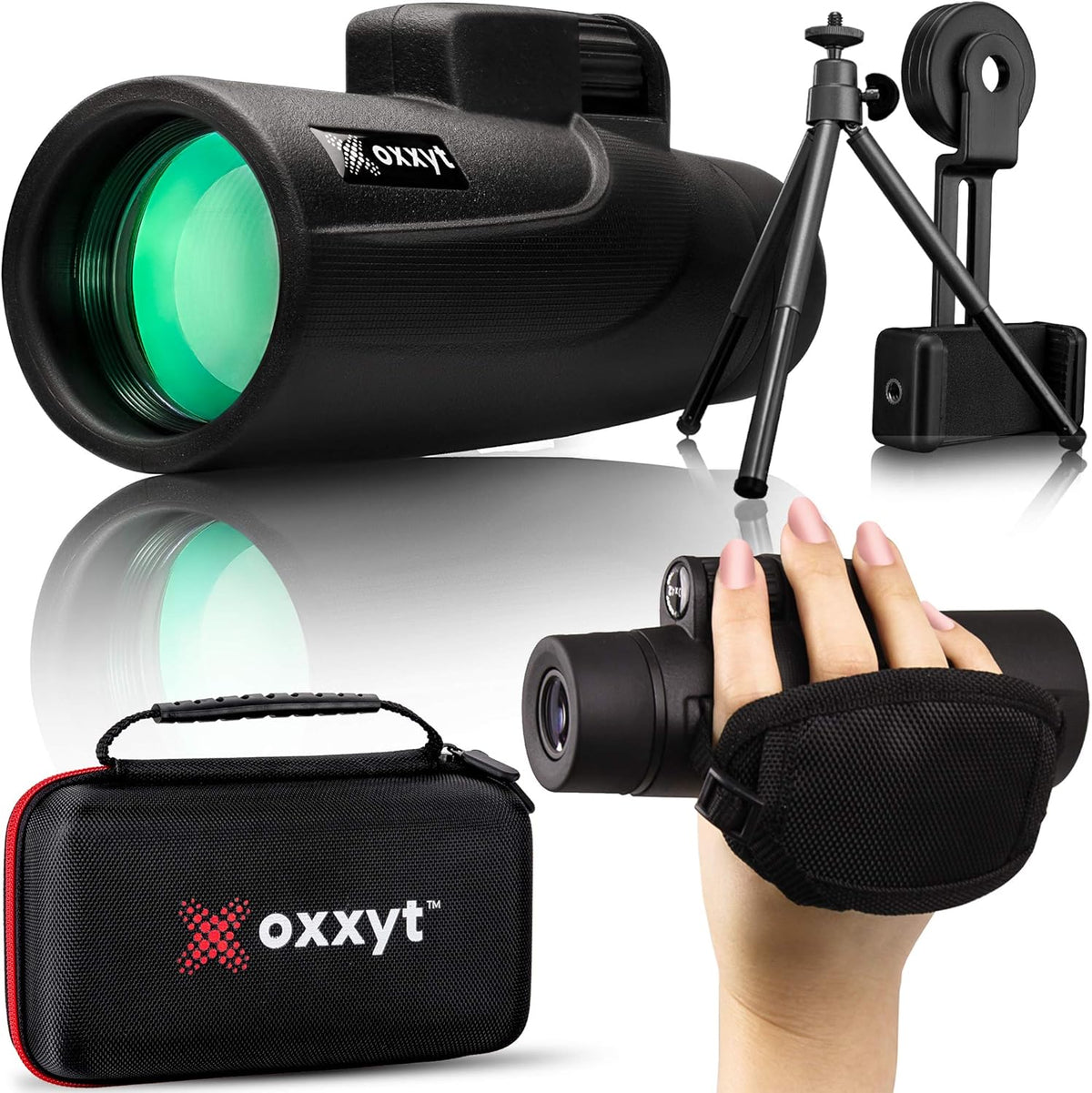 Monocular Telescope 12X50 with EVA Case, BAK4 Prism, FMC Lens, Phone Holder, Tripod F700
