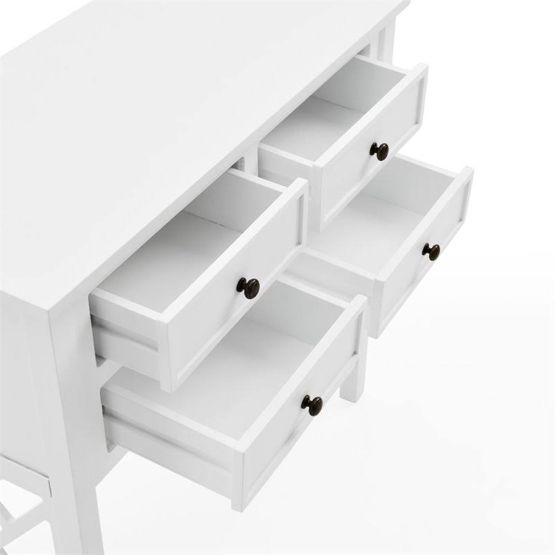 Wood Console Table with 4-Drawers W70015