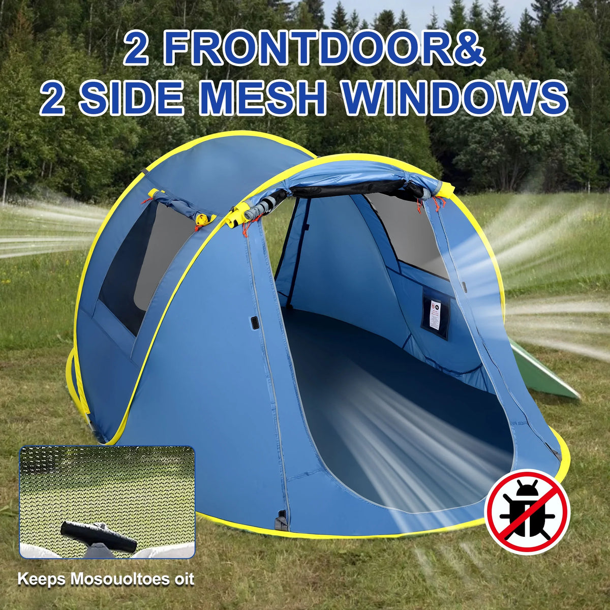3 Person Pop up Camping Tent C3810