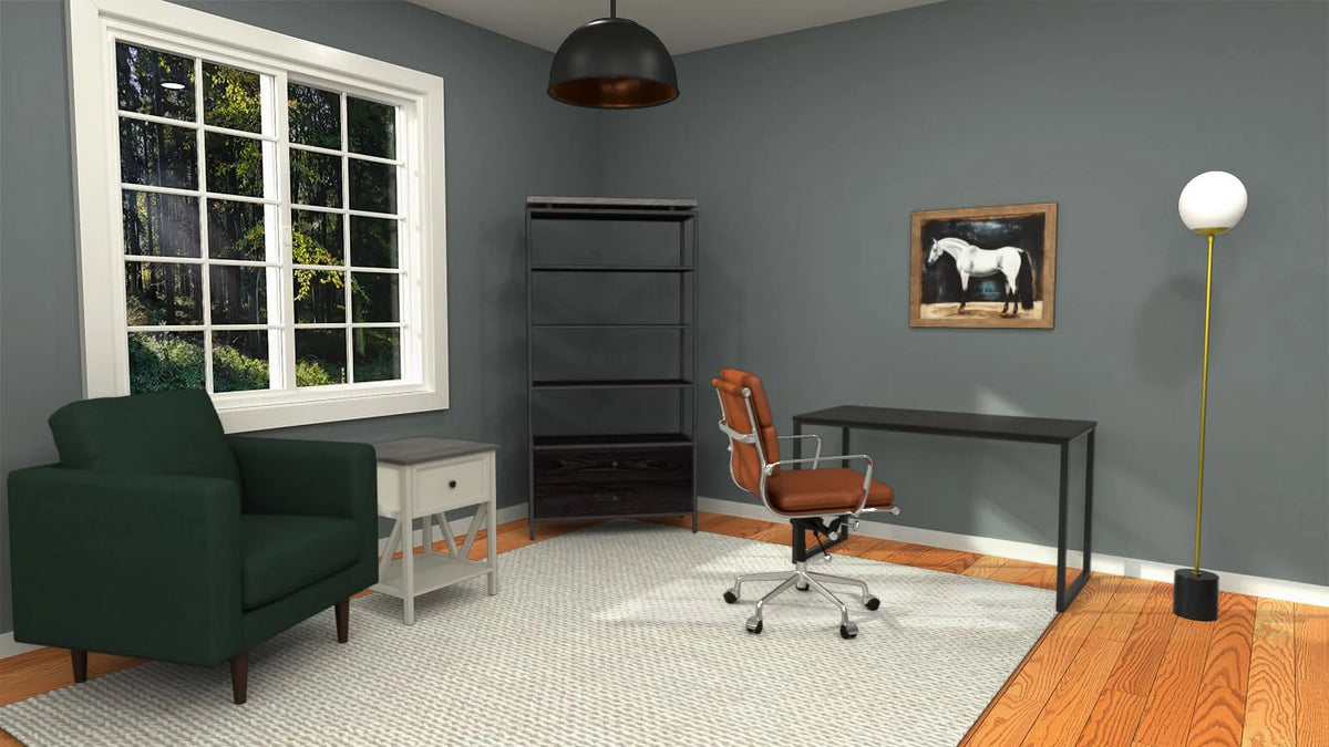 1 Drawer Wood Square Side Table, 19 Inch, Grey And White K26996