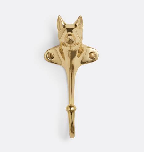 Cast Brass Dog Hook N5742