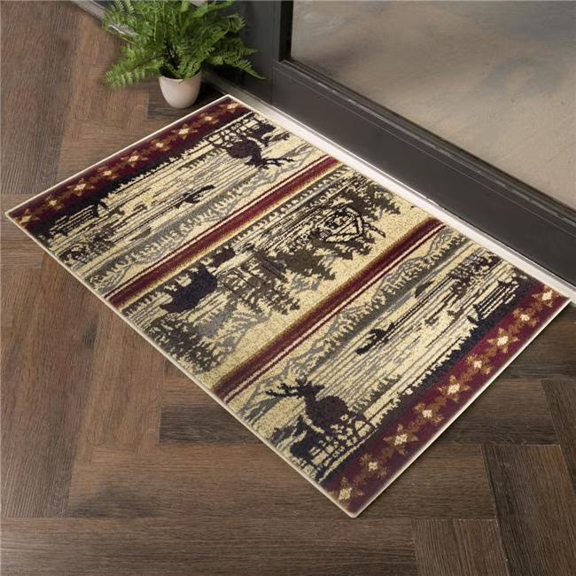 Cream Rectangle Machine Made Rug J383135