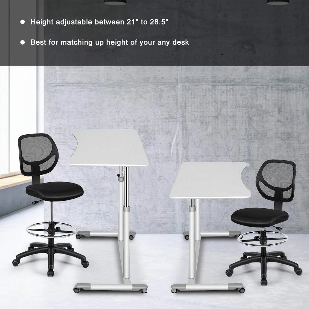 Black Mesh Drafting Chair with Footrest Ring X964