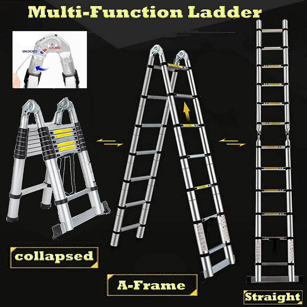 16.5FT Aluminum Telescoping Extension Ladder B312
