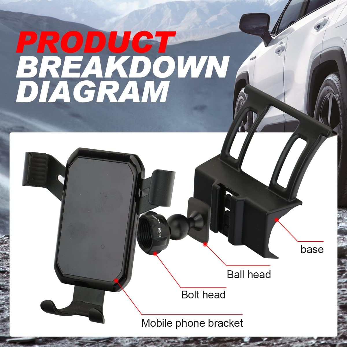 Black Pack of 2 Car Dashboard Phone Mount H33836