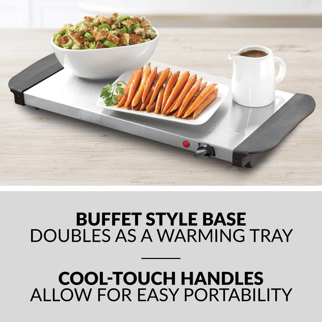 3-Station 1.5-Quart Stainless Steel Buffet Server & Warming Tray V6865