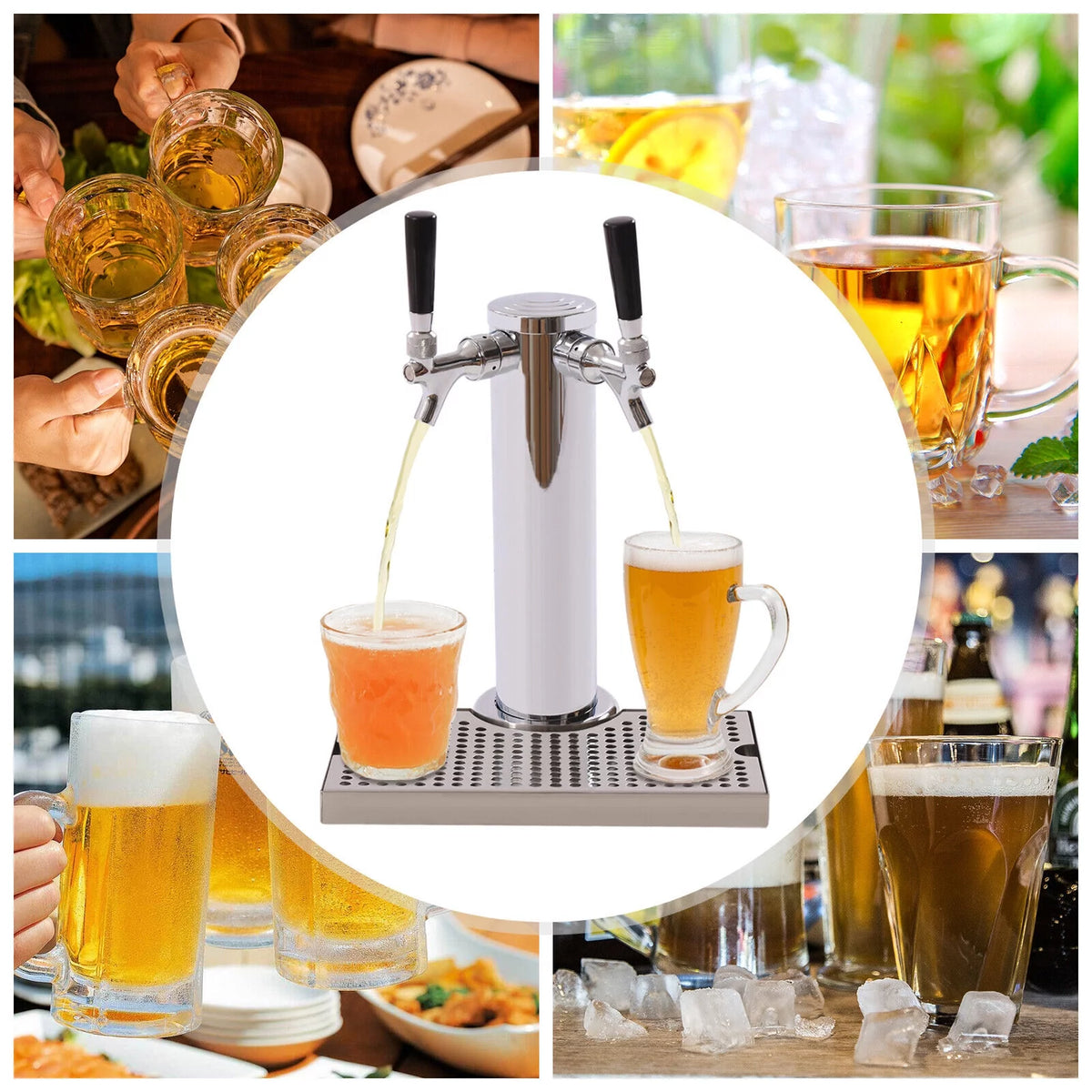 Stainless Steel Beer Tower Kit with Dual Gauge Regulator F308