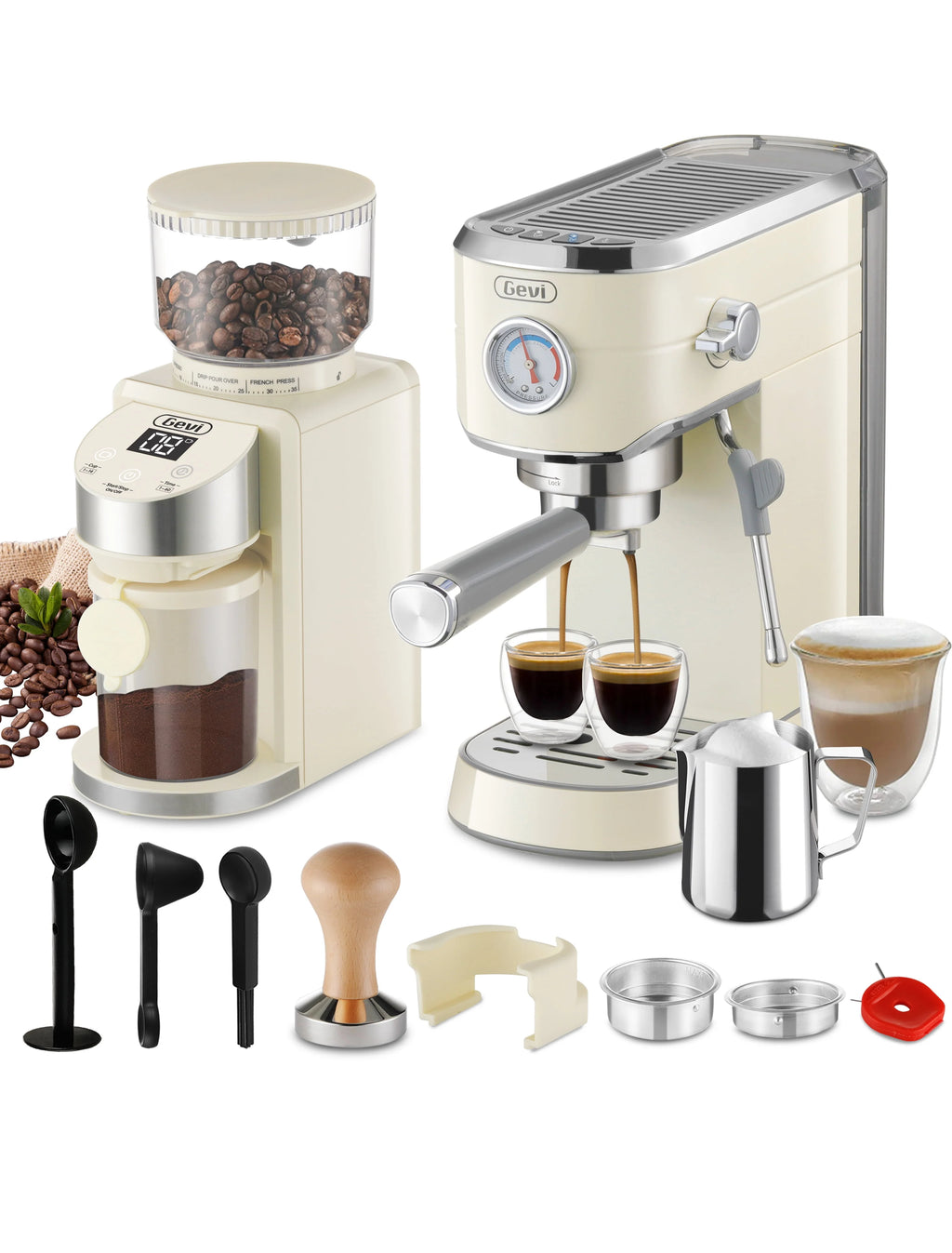 20 Bar Espresso Machine with Burr Coffee Grinder S7770