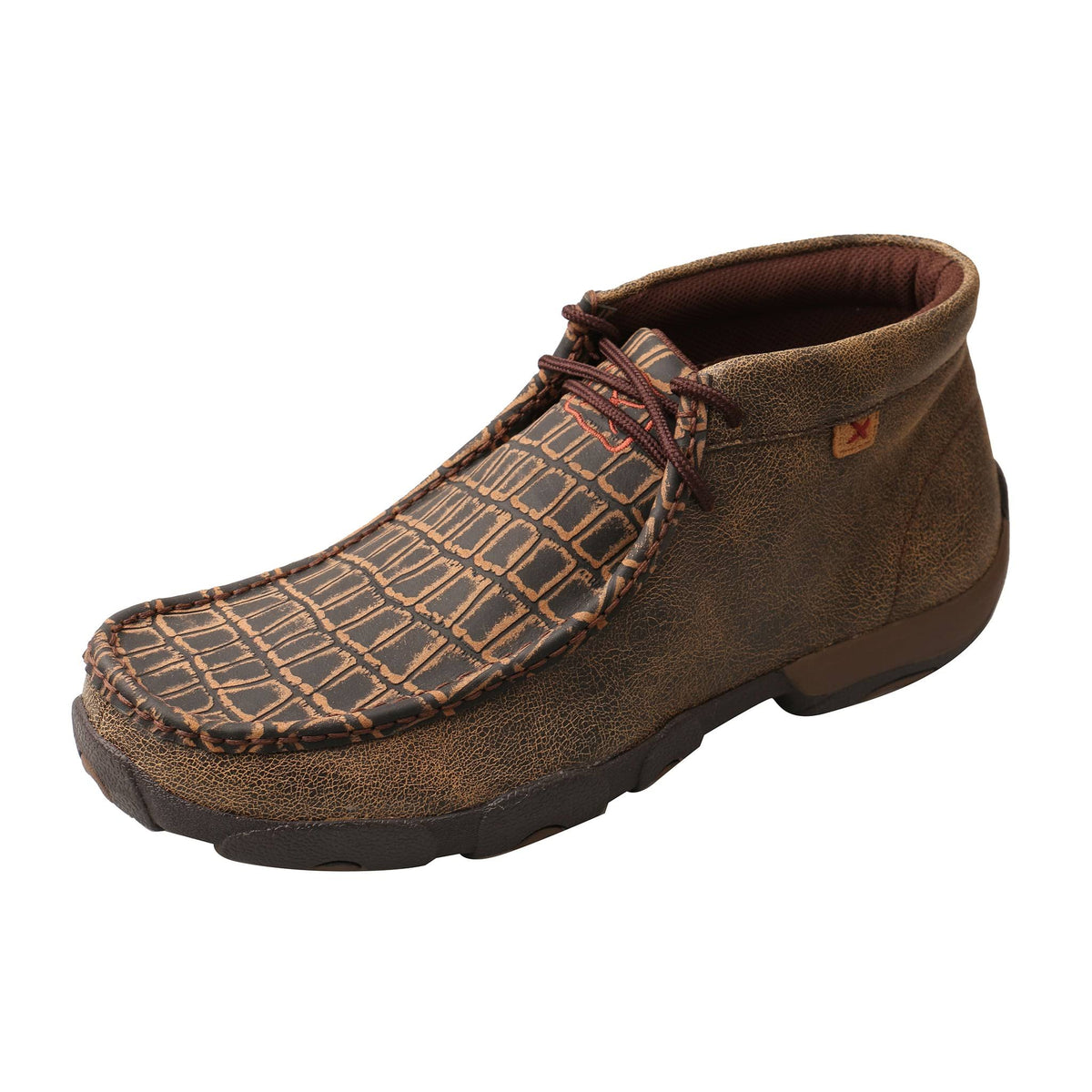 Cayman Print Brown Leather Driving Moc A394