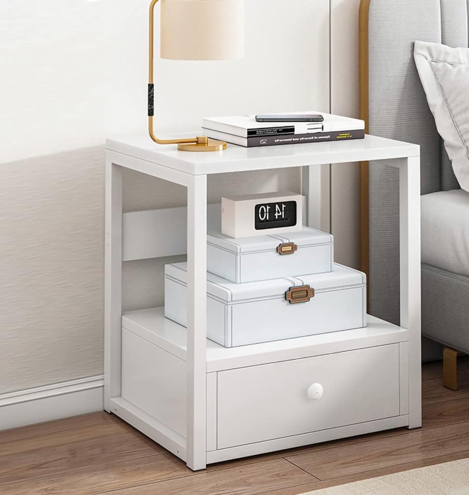 White 1 Drawer Nightstand J6093