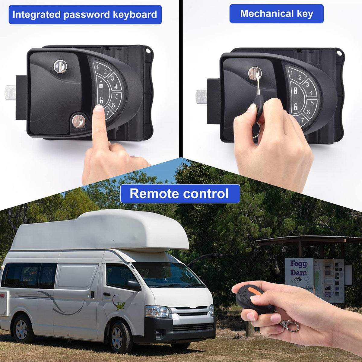 Waterproof & Shockproof RV Keyless Entry Door Lock with 2 Key Fobs and Backlit Keypad 100% Metal H818872