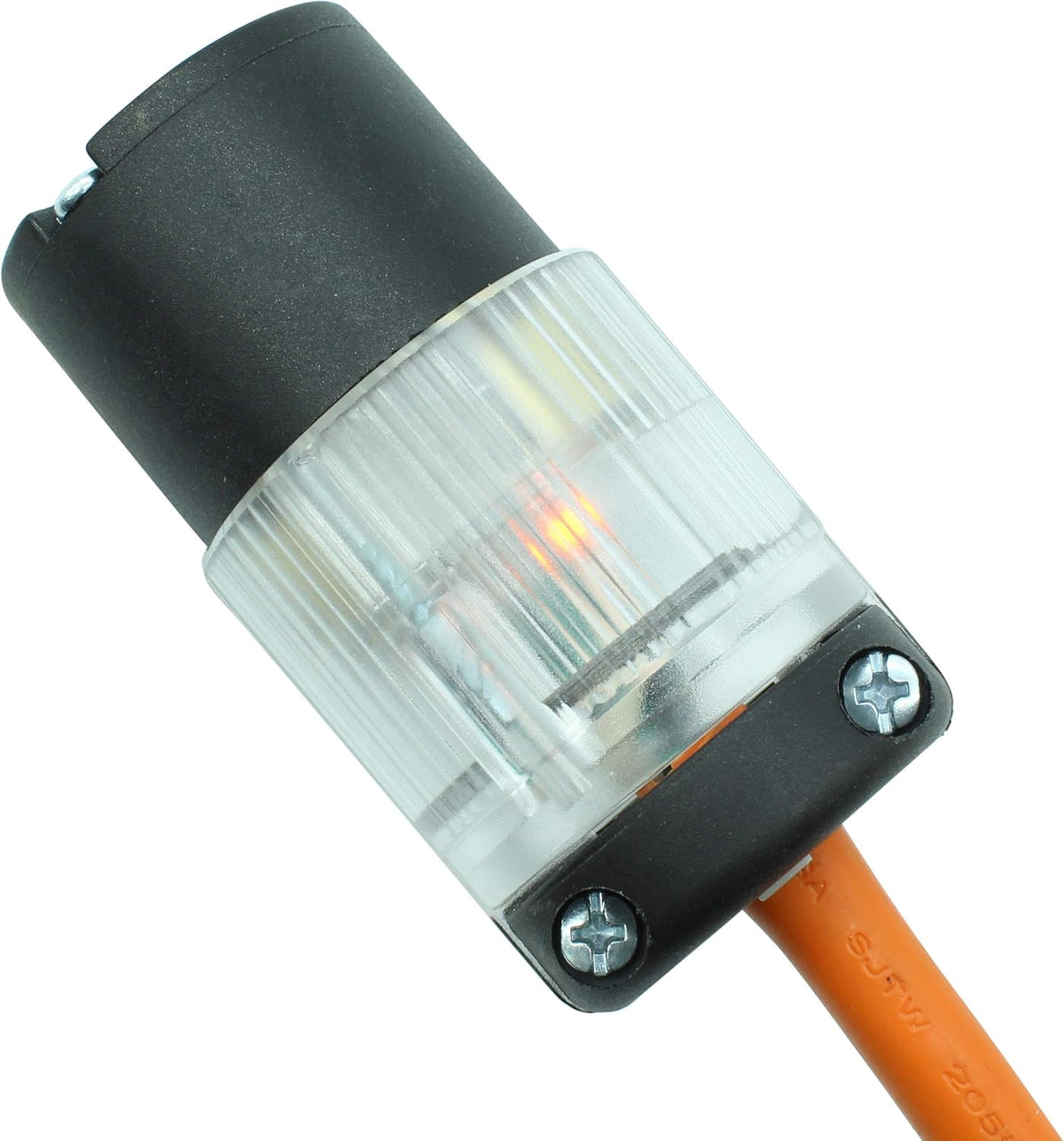 Lighted 20 Amp 120-125 Volt NEMA 5-20R Straight Blade Female Plug Connector Outlet, PVC, 10-PACK U879571
