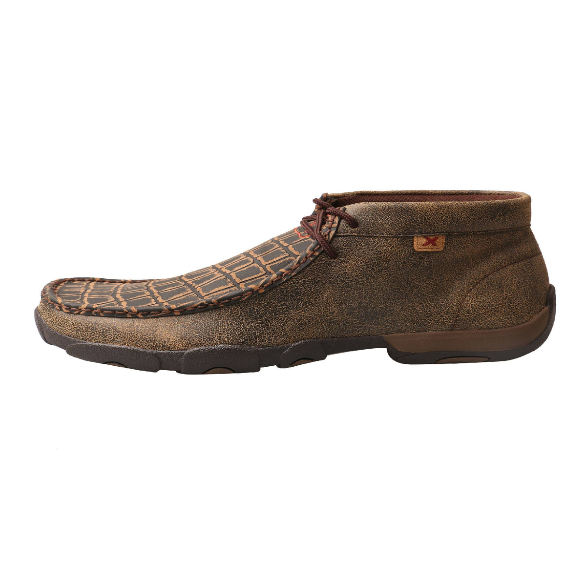 Cayman Print Brown Leather Driving Moc A394