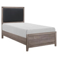 Gray Black Upholstery Wood Twin Bed C9057
