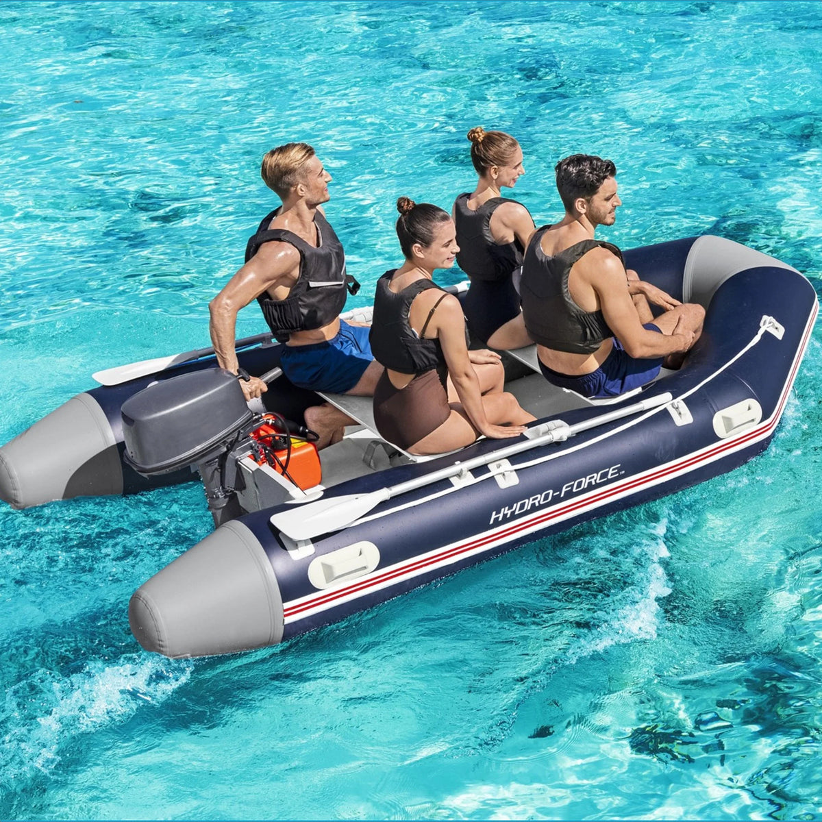 Inflatable 5 Person Water Raft Boat Set Z173