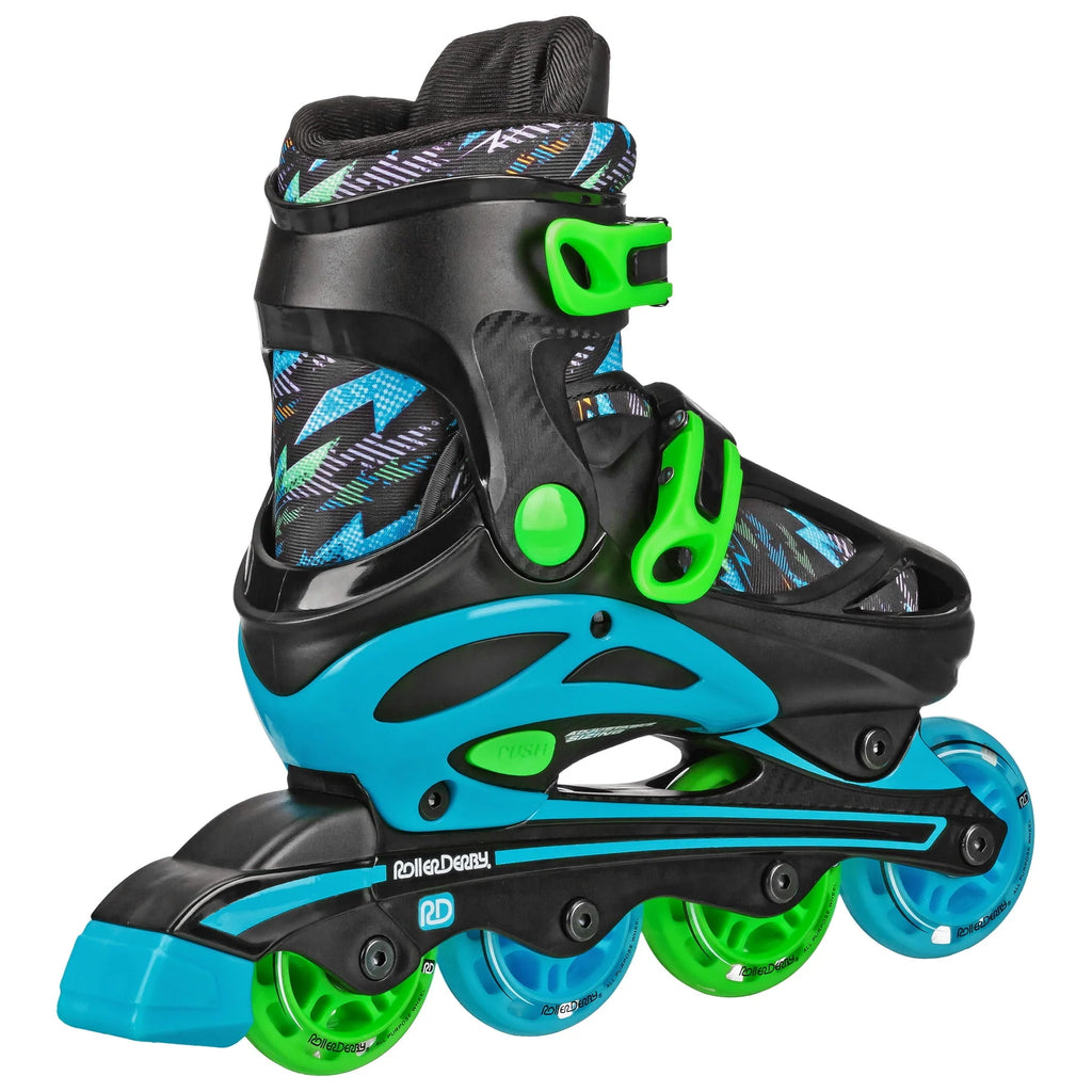Boys 2-in-1 Roller/Inline Skates Black/Green Z33370