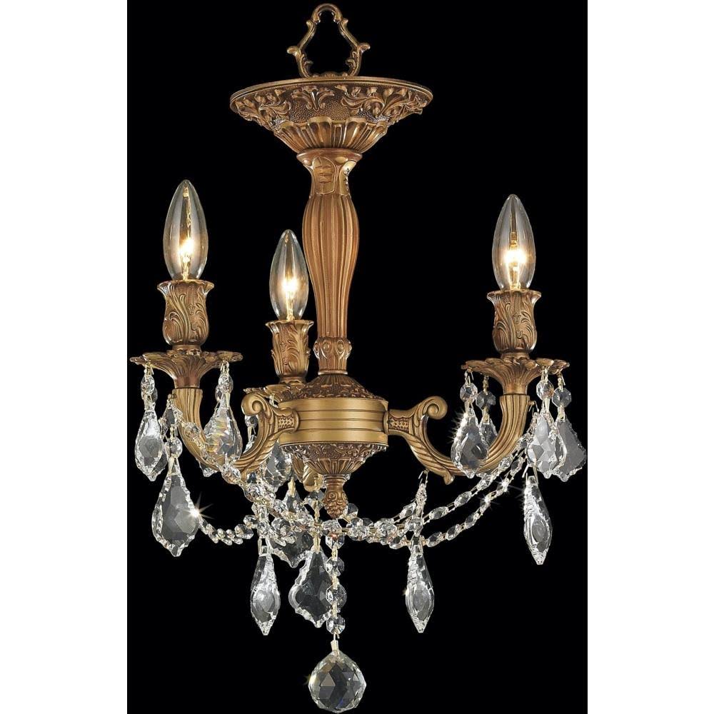 French Gold Finish Clear Crystal Semi Flush Mount M904639