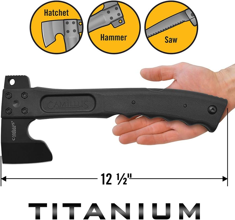 Black Hatchet with Folding Saw & Sheath O823485