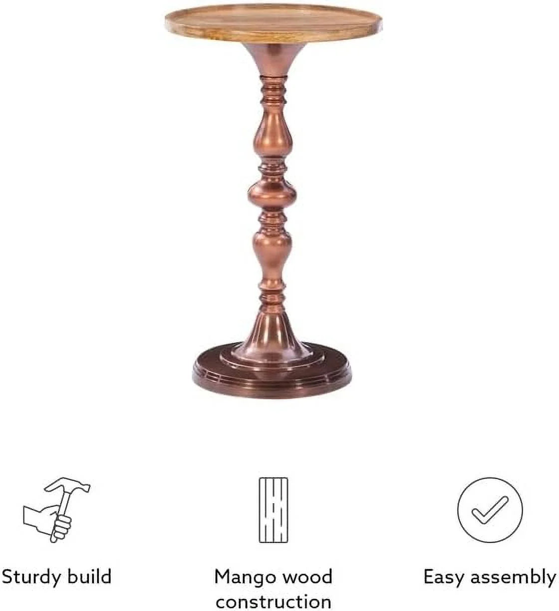 Wood And Aluminum Side Table F75583