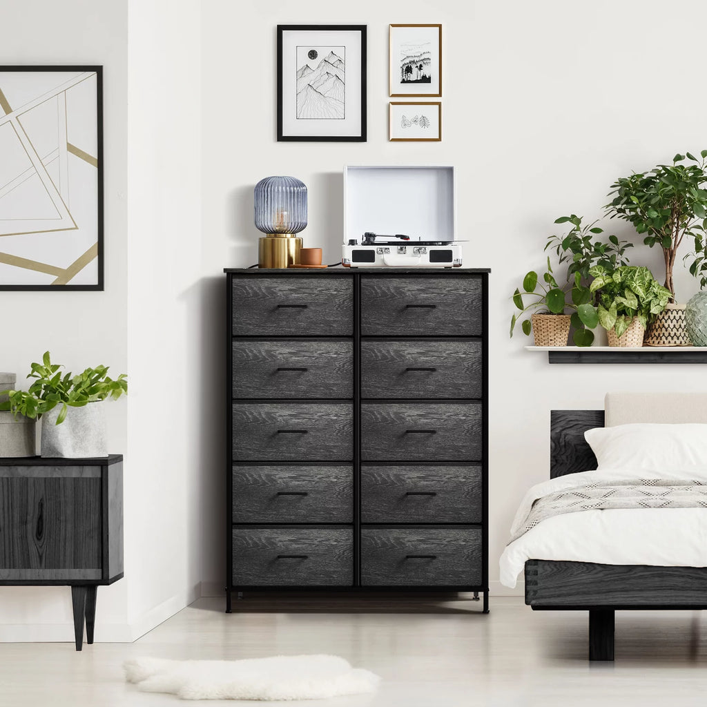 10 Drawer Faux Wood Storage Dresser V415876