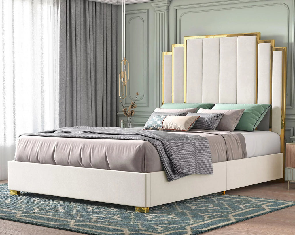 Queen Size Upholstered Bed with Headboard S317808