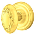 Polished Brass Solid Brass Door Knob Set with Regular Rosette C15949