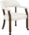Rolling Dining Chairs with Casters and Arms Q685797