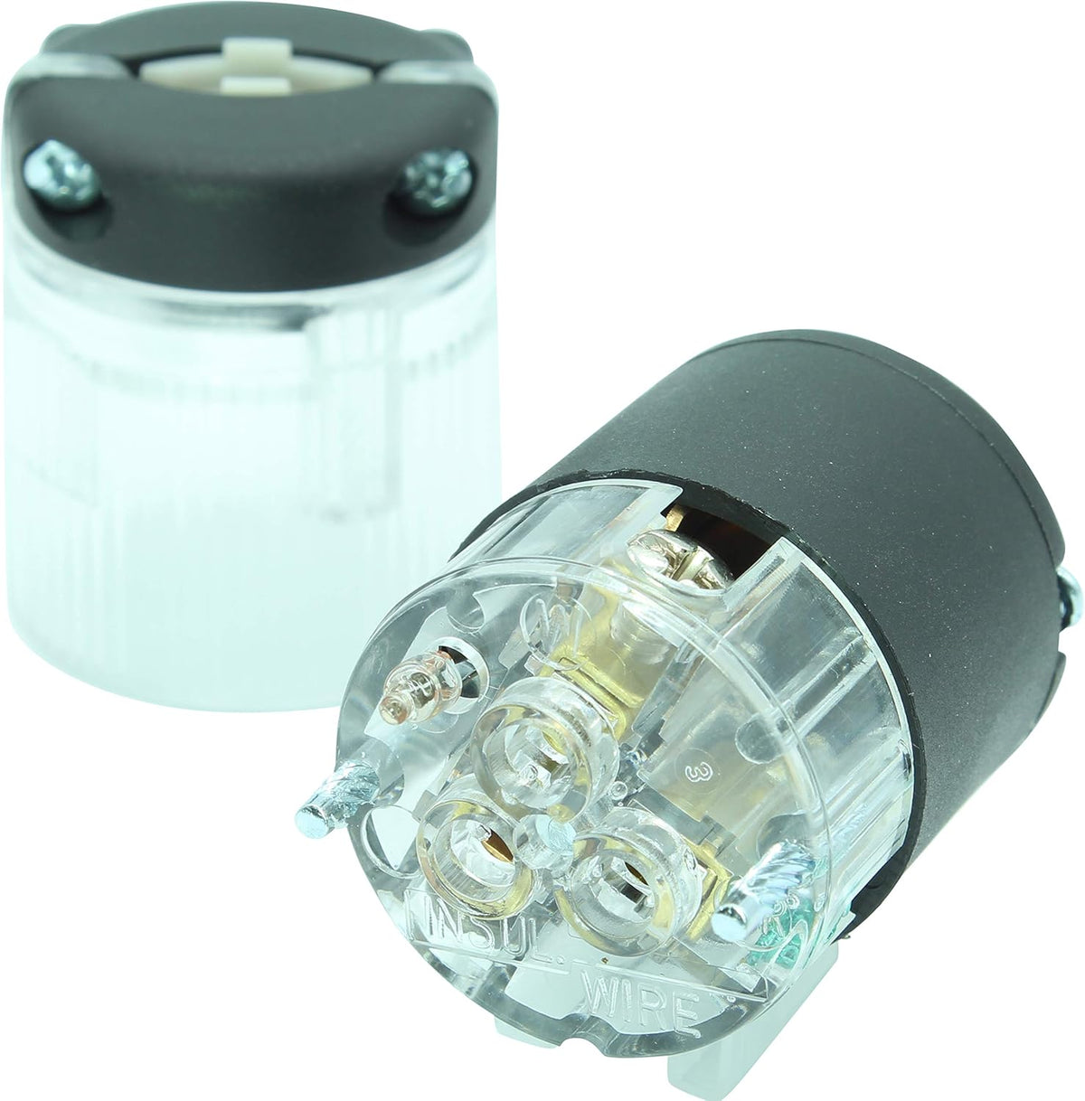 Lighted 20 Amp 120-125 Volt NEMA 5-20R Straight Blade Female Plug Connector Outlet, PVC, 10-PACK U879571