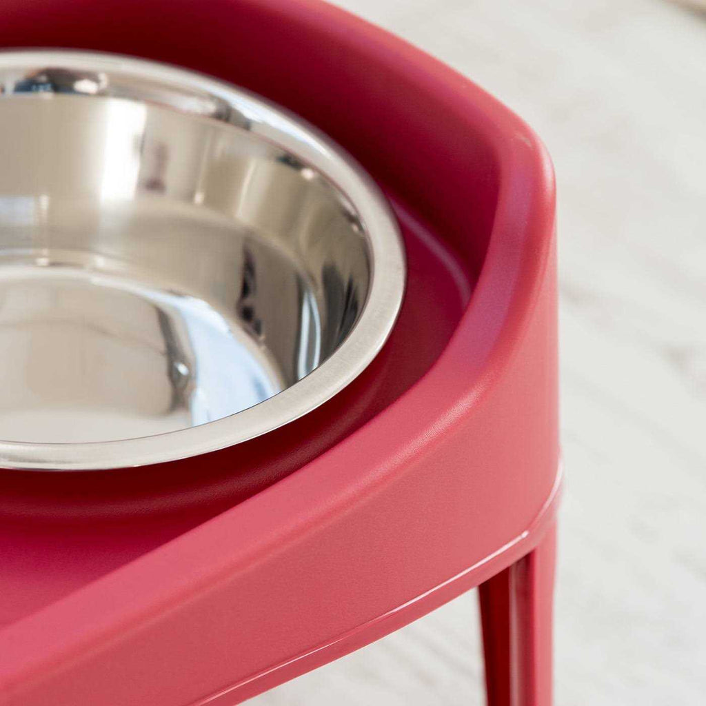 12 inch Elevated Dog Bowls with 2 Qt Stainless Steel Bowls E156513