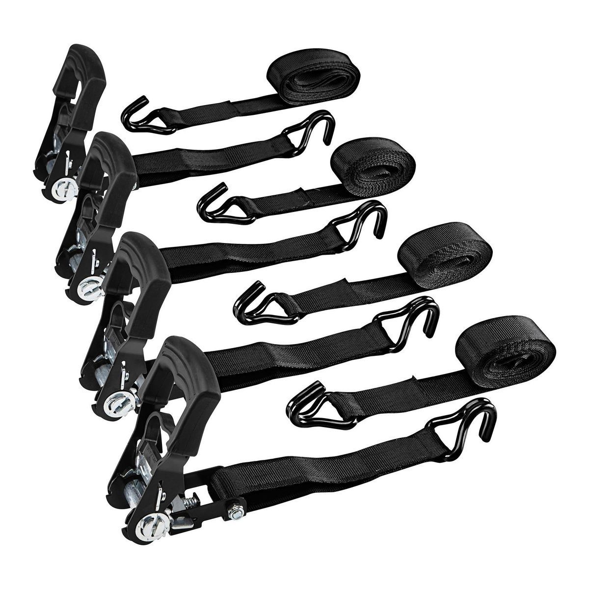 1000 lb. Capacity 1-1/2 in. x 10 ft. Ratcheting Tie-Down Straps, 4 Pack U1804