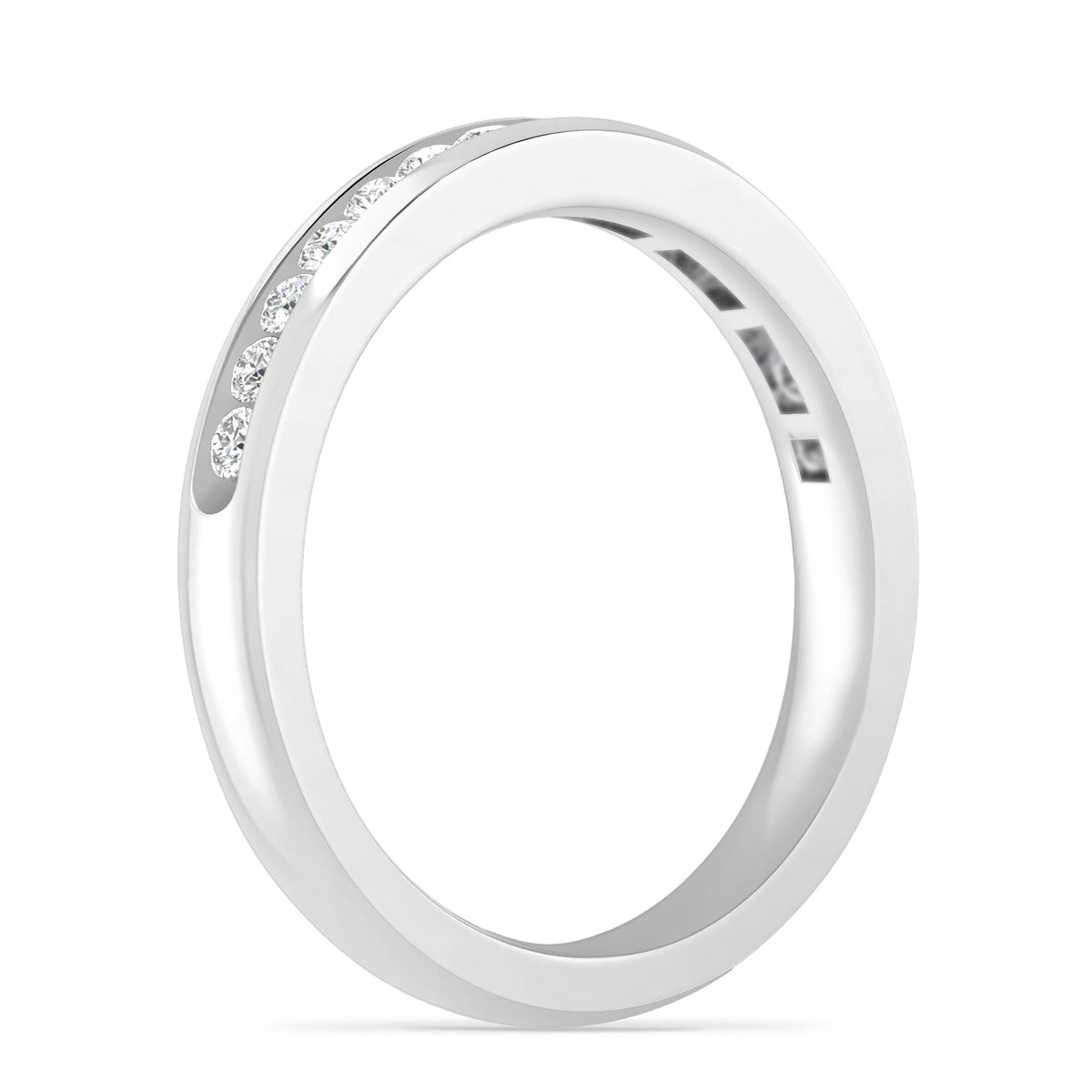 14K White Gold Diamond Stackable Band T572