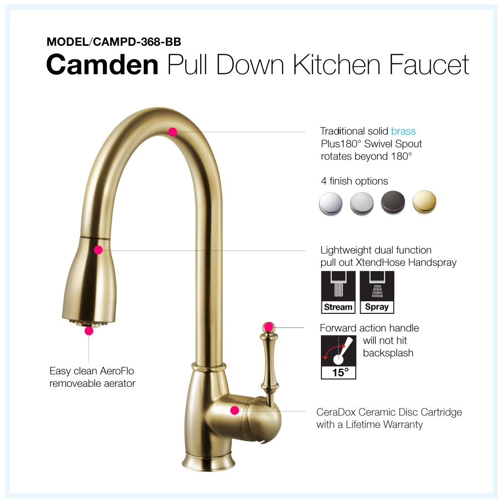 Polished Chrome Pull Down Kitchen Faucet X6970