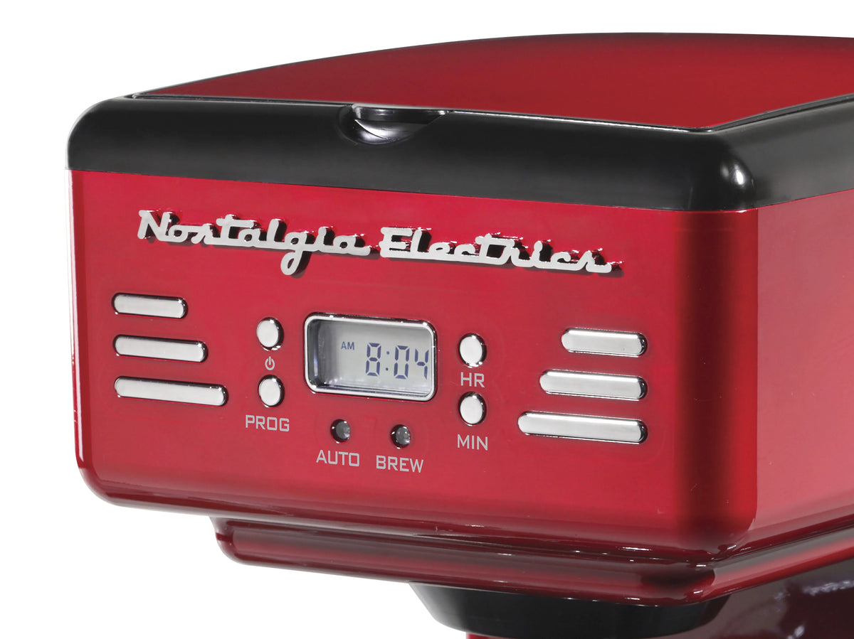 Red 12-Cup Programmable Retro Coffee Maker D4551