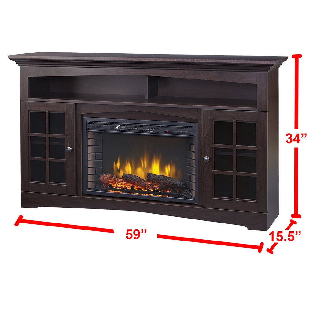 59 in. Rustic Wood Electric Fireplace S5917