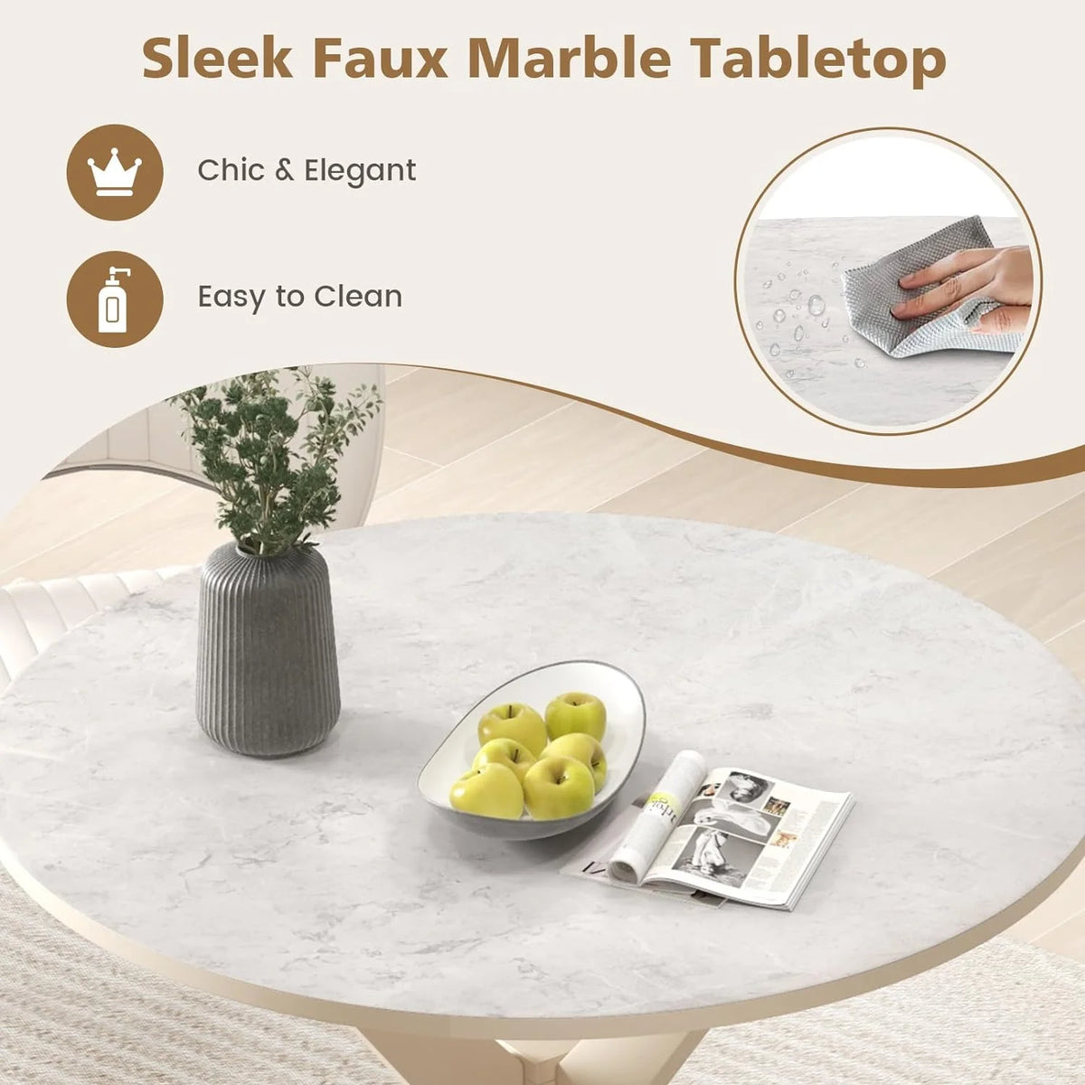 36" Round Wood Dining Table C3757