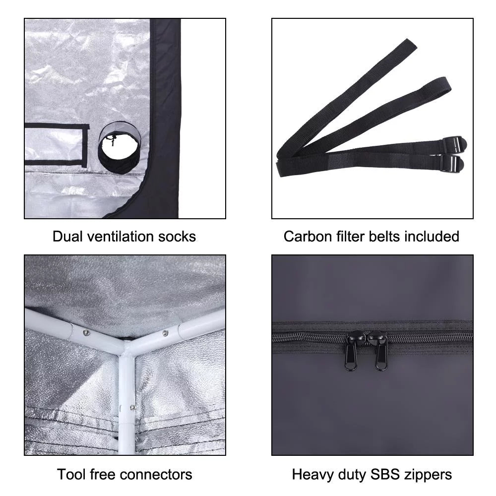 32"x32"x64" Hydroponic Grow Tent with Floor Tray N337