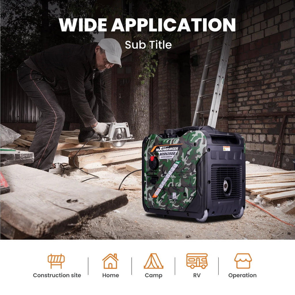 5000 Watt Gas Powered Inverter Generator Q978