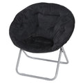 Foldable Faux Fur Saucer Chair Black K14646